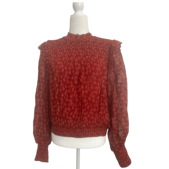 Free People Roma Blouse in Berry Combo - Size Large - Picture 6 of 11